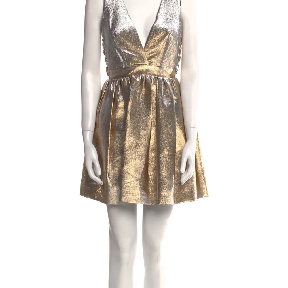 Sandro Gold Fit and Flare Cocktail Dress